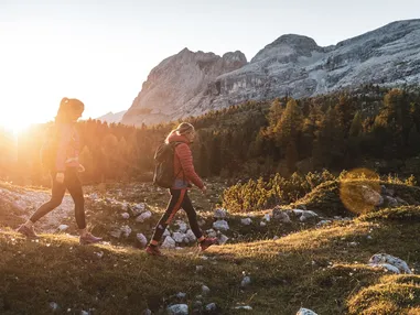Fall trekking on the Alpe di Fanes in South Tyrol